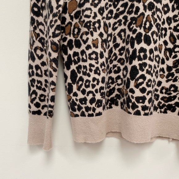 White + Warren 100% Cashmere Leopard Sweater - Picture 10 of 13